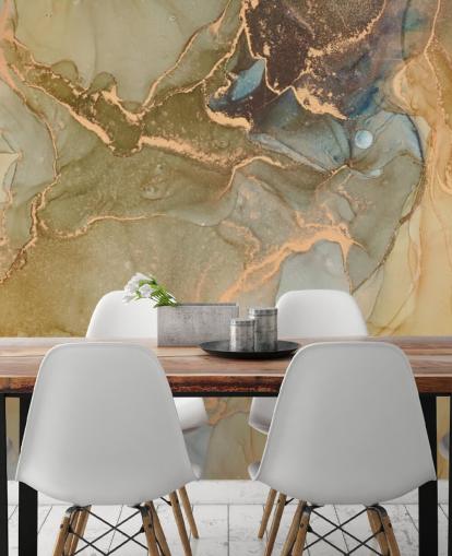 neutral and gold toned marble wallpaper