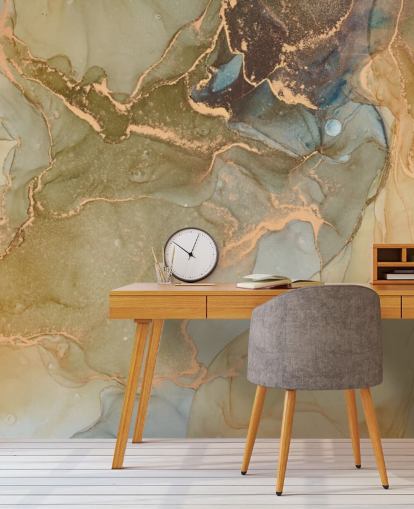 neutral and gold toned marble wallpaper
