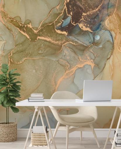 neutral och guld tonas marmor tapeter