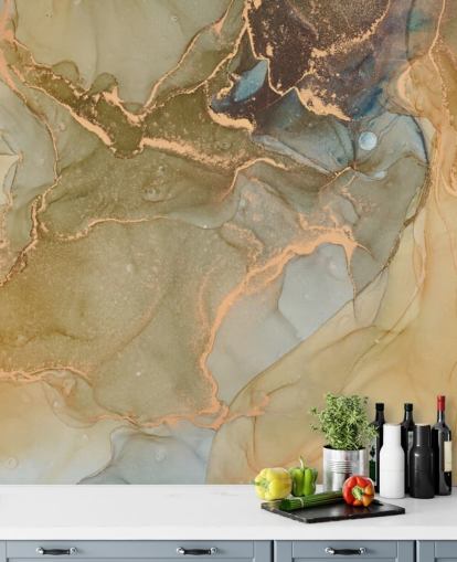 neutral och guld tonas marmor tapeter