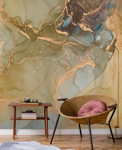 neutral og guld tonet marmor tapet