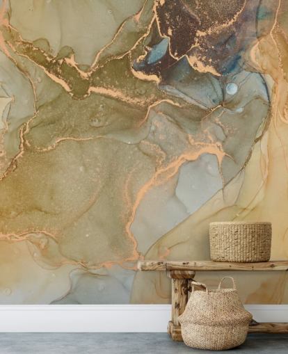 neutral and gold toned marble wallpaper
