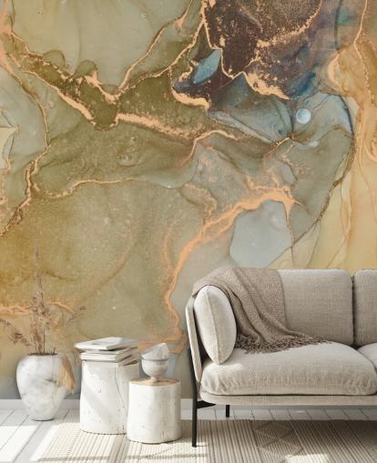 neutral and gold toned marble wallpaper