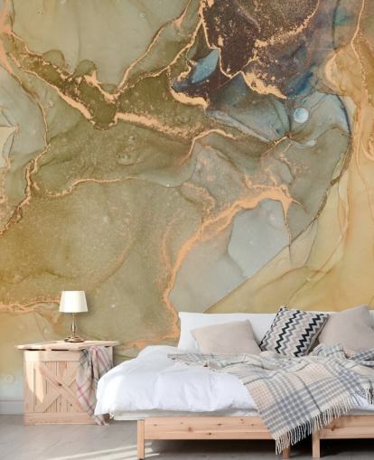 neutral and gold toned marble wallpaper