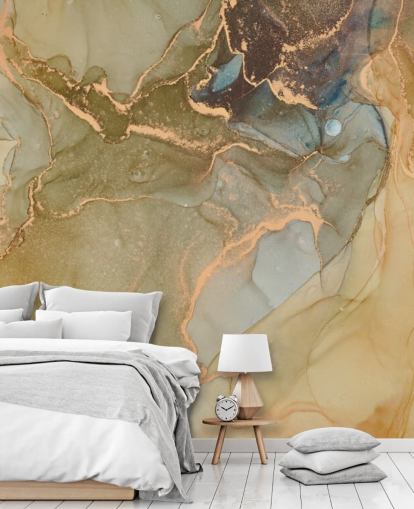 neutral och guld tonas marmor tapeter