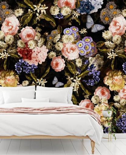 dark florals in purple and pink wallpaper dark florals in purple and pink wallpaper