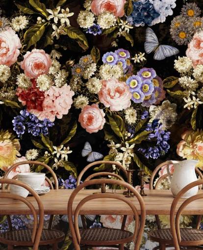 mörka blommor i lila och rosa tapeter mörka blommor i lila och rosa tapeter