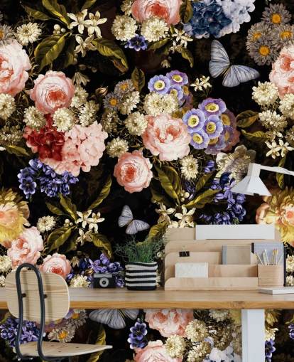 dark florals in purple and pink wallpaper dark florals in purple and pink wallpaper