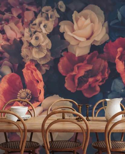 papel de parede de flores falsas em tons sépia papel de parede de flores falsas em tons sépia