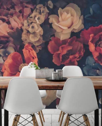 sepia toned fake flowers wallpaper