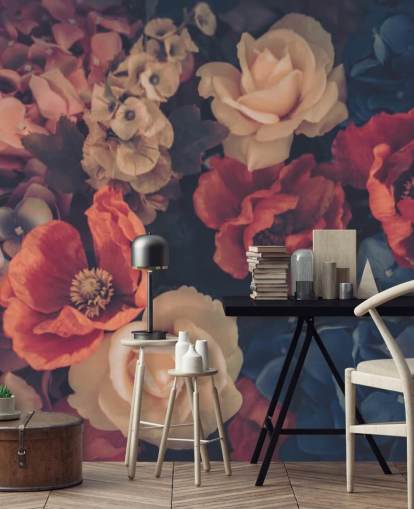 sepia toned fake flowers wallpaper