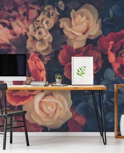 sepia toned fake flowers wallpaper