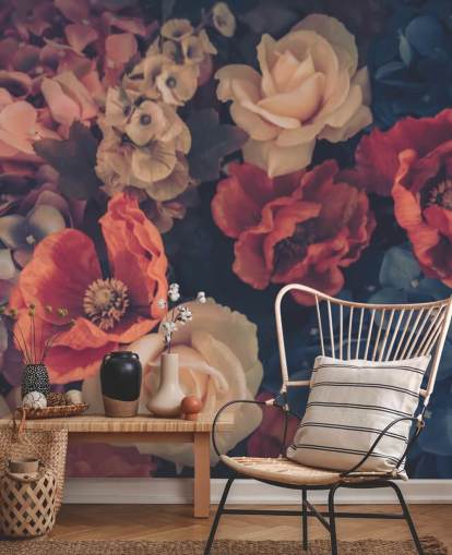 sepia toned fake flowers wallpaper