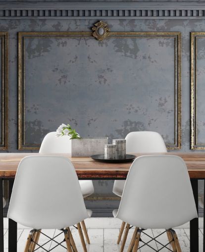 papel pintado con efecto panel gris oscuro y dorado papel pintado con efecto panel gris oscuro y dorado