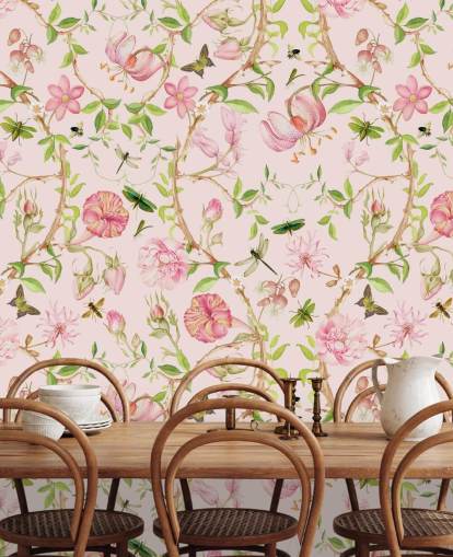 papel pintado floral rosa papel pintado floral rosa