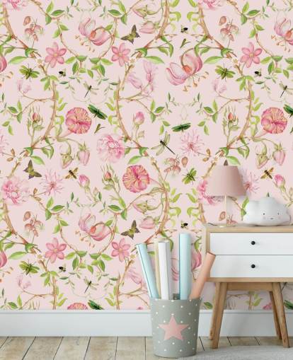 papel de parede floral rosa papel de parede floral rosa