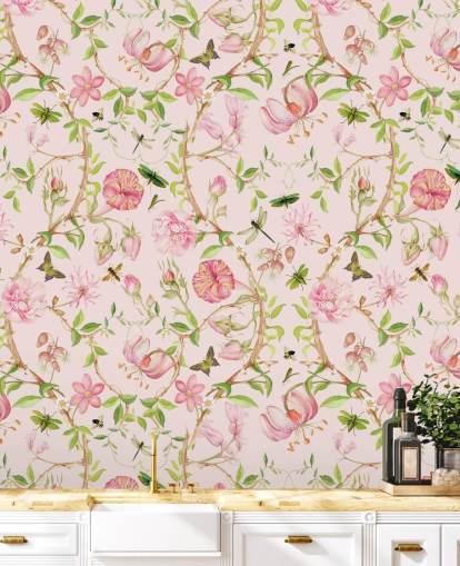 pink floral wallpaper