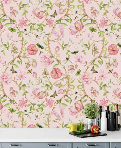 pink floral wallpaper