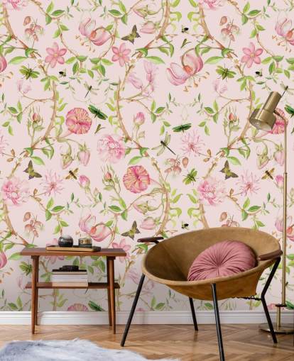pink floral wallpaper