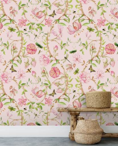 pink floral wallpaper