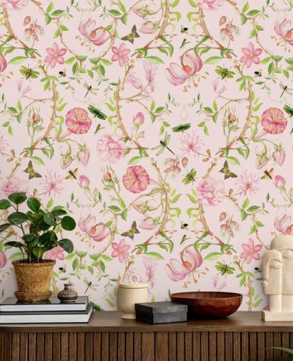 pink floral wallpaper