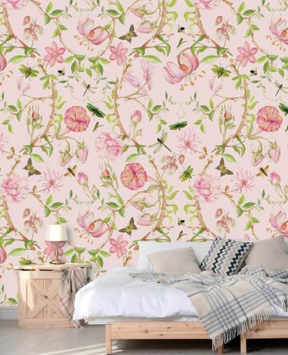 pink floral wallpaper