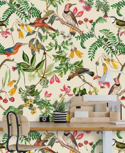 papier peint oiseaux colorés papier peint oiseaux colorés