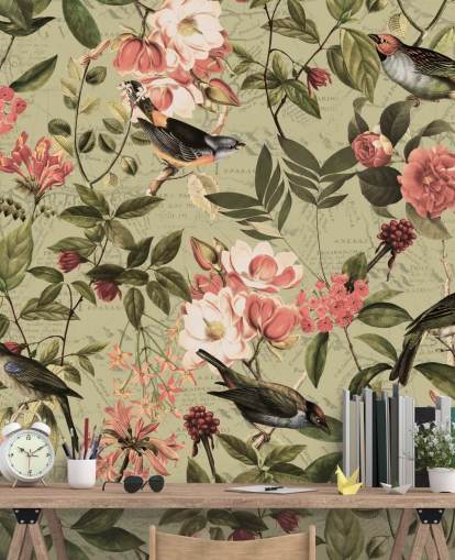 birds and flowers wallpaper birds and flowers wallpaper