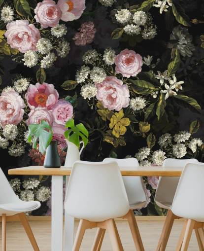 rosa roser og gule blomster på mørk bakgrunn bakgrunn rosa roser og gule blomster på mørk bakgrunn bakgrunn