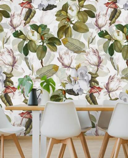 vit magnolia blommor, gröna blad, vit bakgrund tapet vit magnolia blommor, gröna blad, vit bakgrund tapet