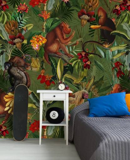 monkies i en jungle tapet