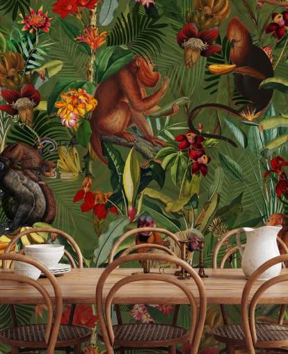 papel de parede monkies in a jungle