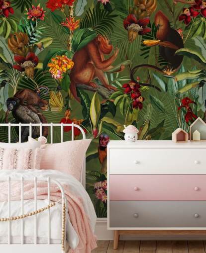 monkies in a jungle wallpaper