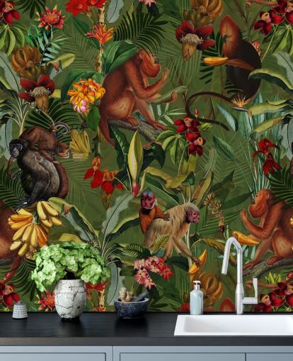 monkies in einem dschungel-Tapete monkies in einem dschungel-Tapete