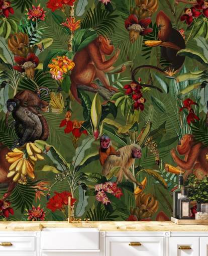 monkies in einem dschungel-Tapete
