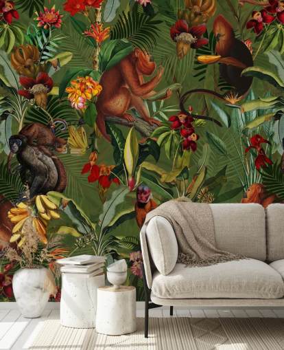 monkies in a jungle wallpaper