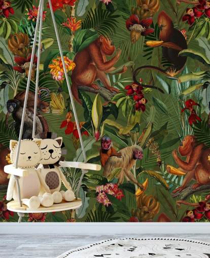 monkies in einem dschungel-Tapete