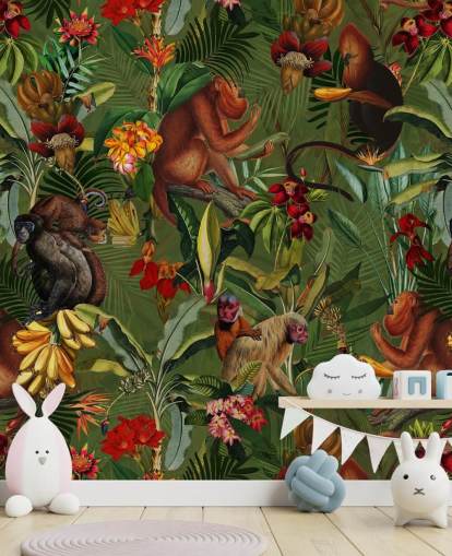monkies in a jungle wallpaper
