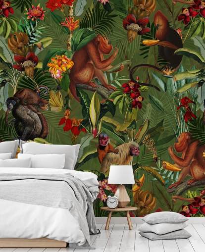 papel de parede monkies in a jungle