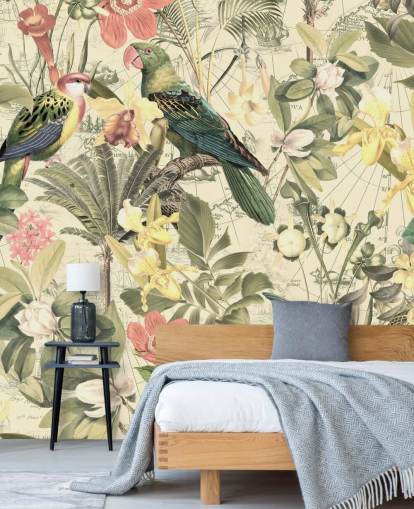 birds and flowers wallpaper