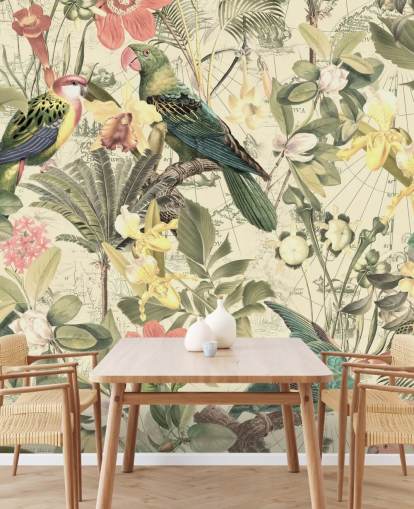 birds and flowers wallpaper