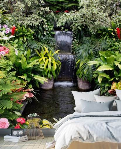 fondo de pantalla de agua y flores