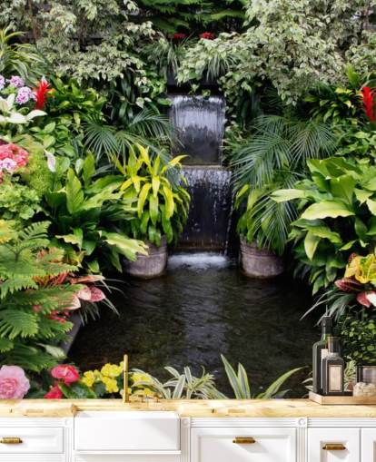 fondo de pantalla de agua y flores