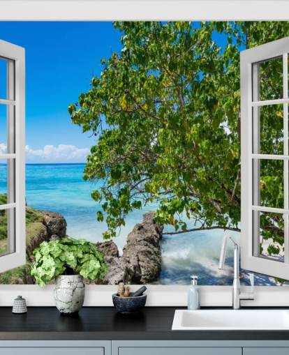 tropisk strandudsigt tapet kaldet Tropical Vista til hjem, kontorer og virksomheder tropisk strandudsigt tapet kaldet Tropical Vista til hjem, kontorer og virksomheder