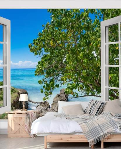 tropisk strandudsigt tapet kaldet Tropical Vista til hjem, kontorer og virksomheder tropisk strandudsigt tapet kaldet Tropical Vista til hjem, kontorer og virksomheder