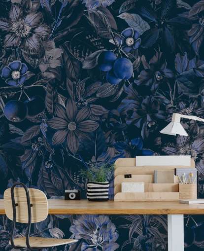 dark blue floral wallpaper dark blue floral wallpaper