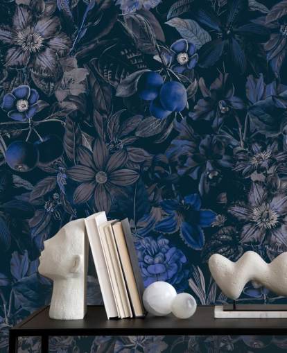 dark blue floral wallpaper dark blue floral wallpaper
