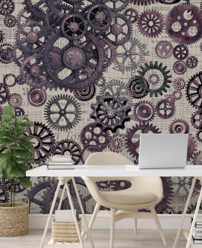 violetti hampaiden steampunk tapetti