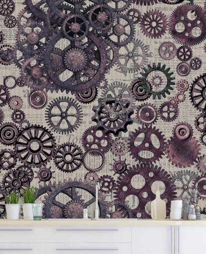 lilla tandhjul steampunk tapet