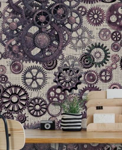 lilla tannhjul steampunk tapet